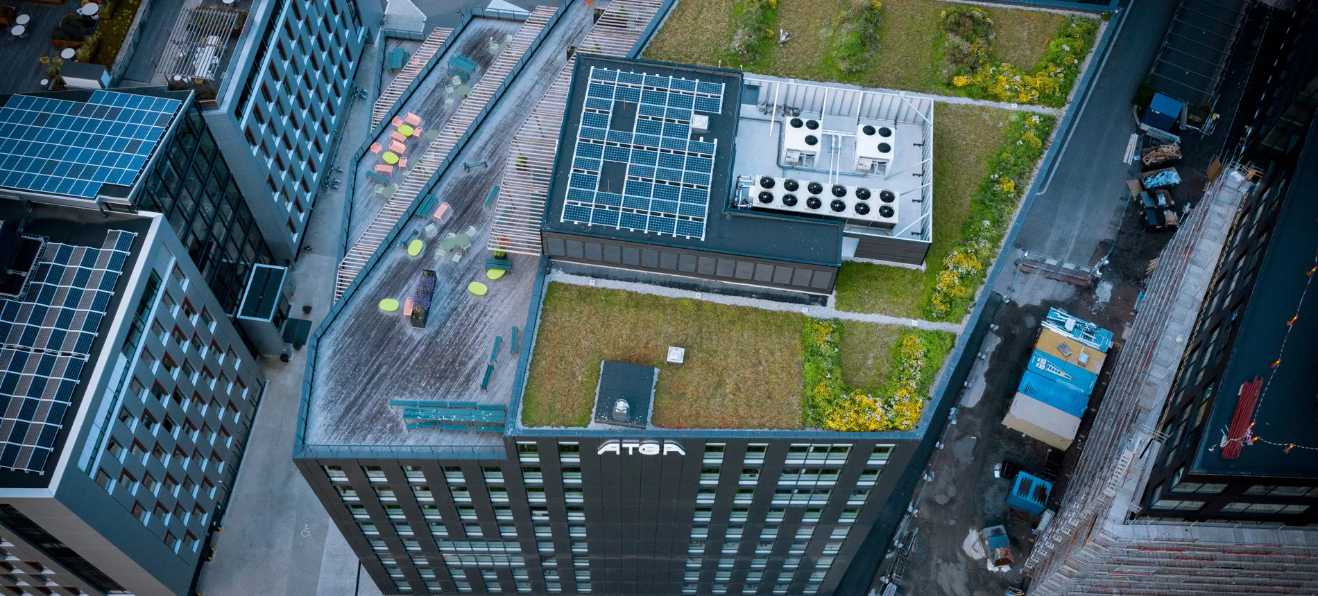 green roof on head office building in norway