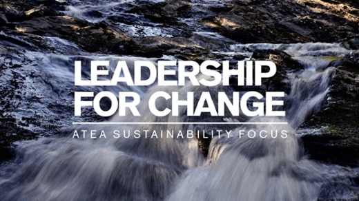 Leadership for change logo on water running