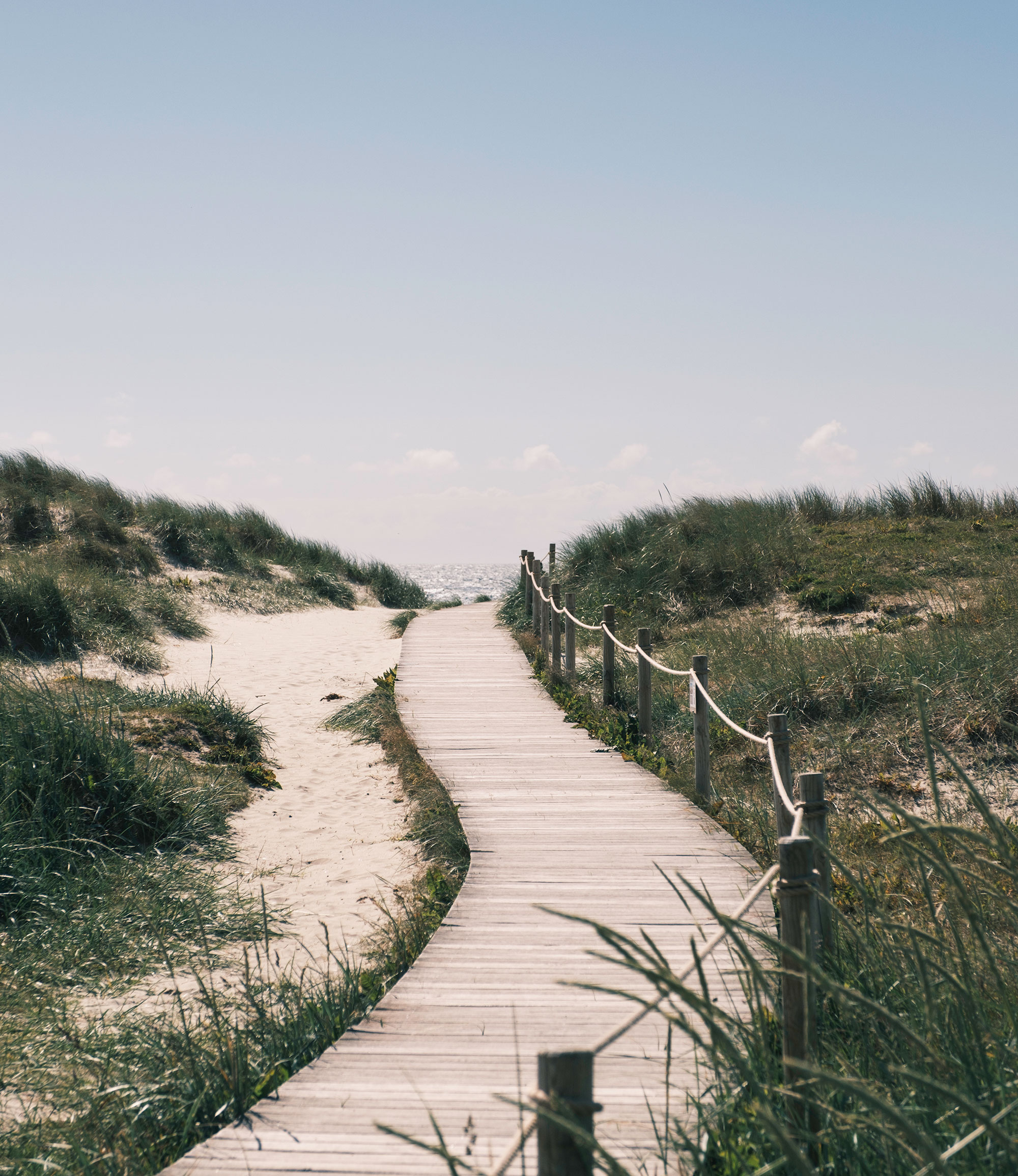 Wood pavement on beach
